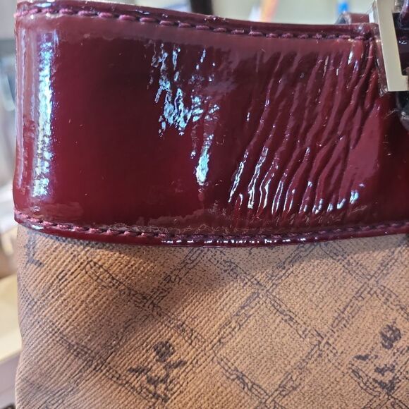 L.A.M.B Gorgeous RARE all leather logo carry all large tote - Picture 7 of 9